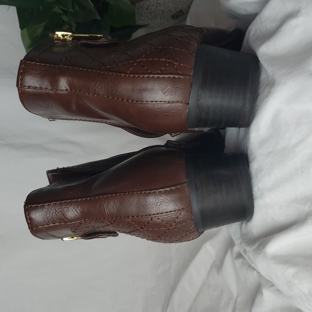 "Unisa" brown gold zip bootie - Picture 6 of 12